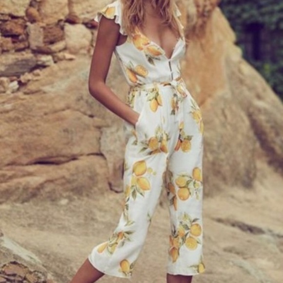 lemon romper womens
